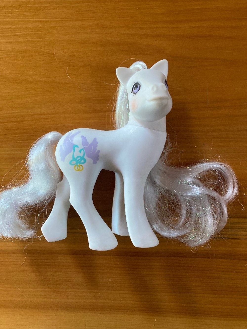 Vintage G1 My Little Pony "Pony Bride" / Bridal Beauty - White Tinsel Hair 1989